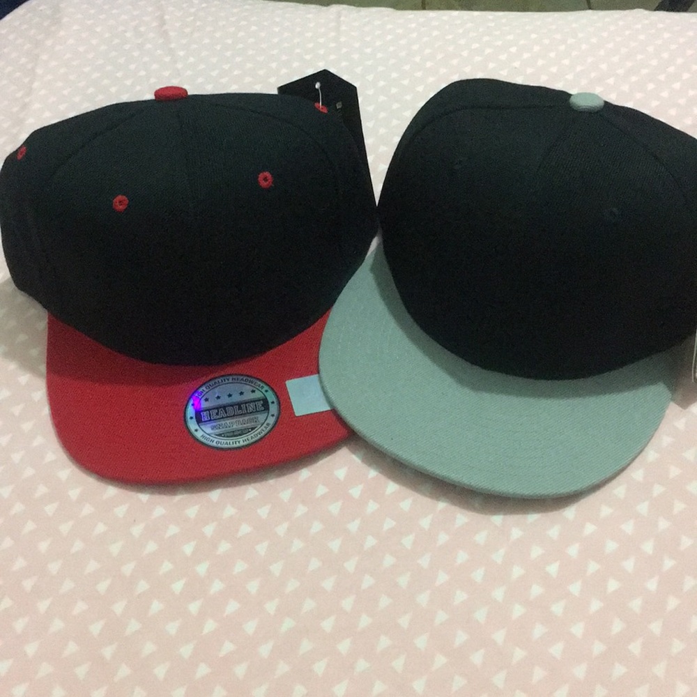 Blank Snapbacks Hat/Cap Bundle (2)